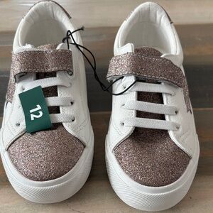 White and Glitter Kids Shoes